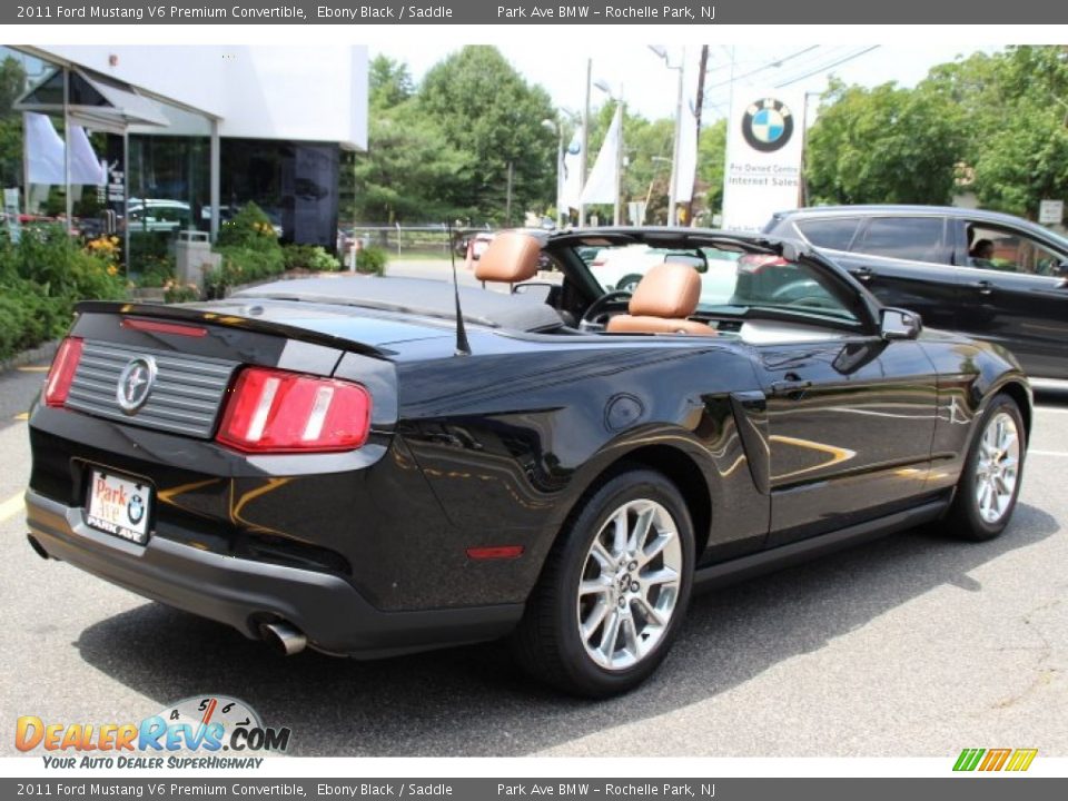 2011 Ford Mustang V6 Premium Convertible Ebony Black / Saddle Photo #4