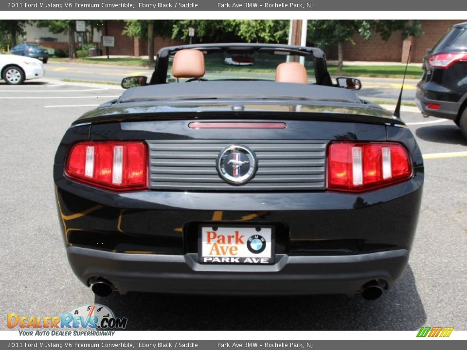 2011 Ford Mustang V6 Premium Convertible Ebony Black / Saddle Photo #5