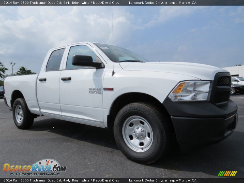 2014 Ram 1500 Tradesman Quad Cab 4x4 Bright White / Black/Diesel Gray Photo #4