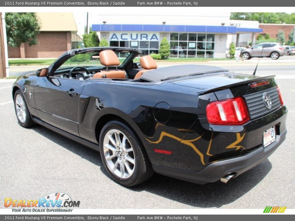 2011 Ford Mustang V6 Premium Convertible Ebony Black / Saddle Photo #6