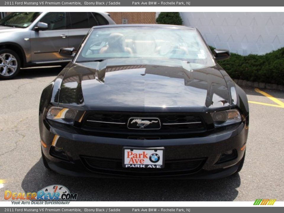 2011 Ford Mustang V6 Premium Convertible Ebony Black / Saddle Photo #9