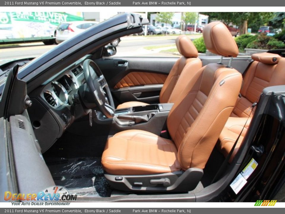 2011 Ford Mustang V6 Premium Convertible Ebony Black / Saddle Photo #12