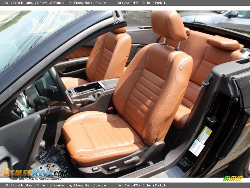 2011 Ford Mustang V6 Premium Convertible Ebony Black / Saddle Photo #13