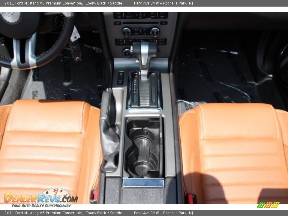 2011 Ford Mustang V6 Premium Convertible Ebony Black / Saddle Photo #16