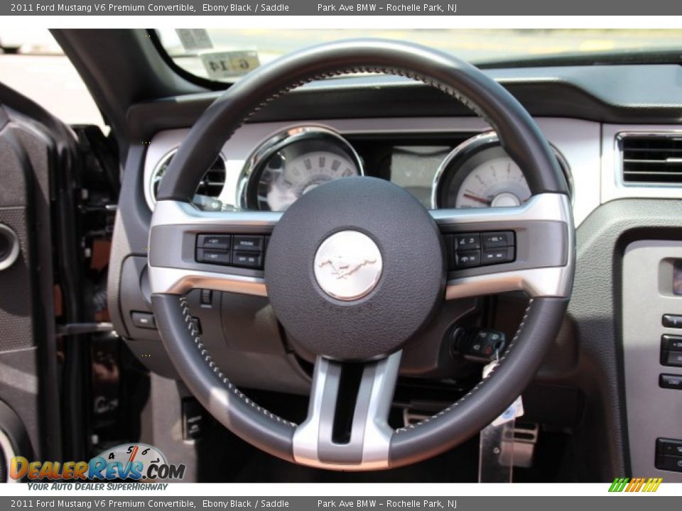 2011 Ford Mustang V6 Premium Convertible Ebony Black / Saddle Photo #17