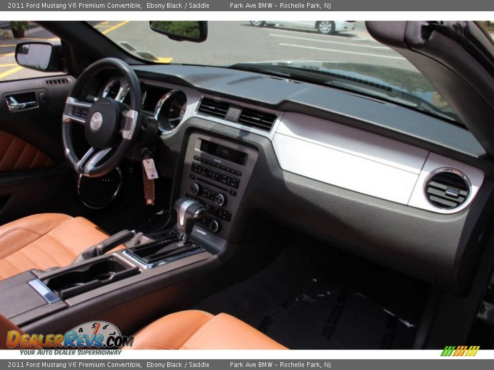 2011 Ford Mustang V6 Premium Convertible Ebony Black / Saddle Photo #25