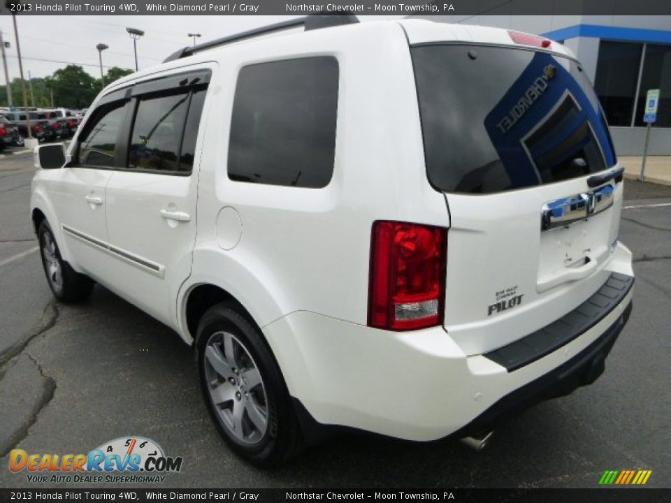 2013 Honda Pilot Touring 4WD White Diamond Pearl / Gray Photo #3