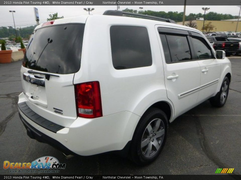 2013 Honda Pilot Touring 4WD White Diamond Pearl / Gray Photo #5
