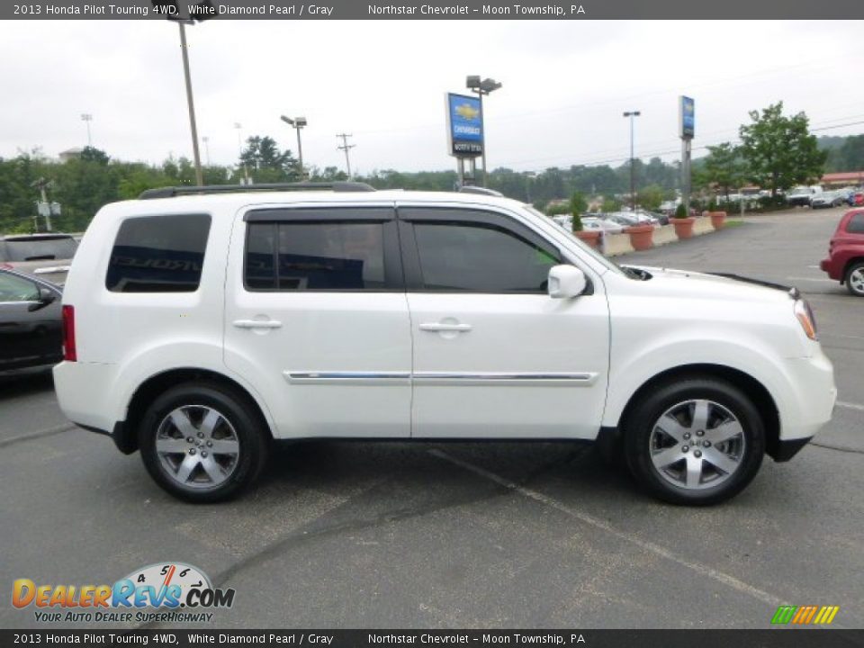 2013 Honda Pilot Touring 4WD White Diamond Pearl / Gray Photo #6