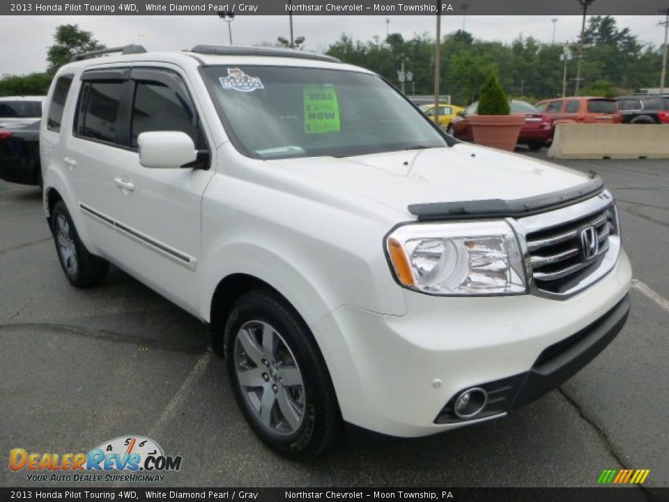 2013 Honda Pilot Touring 4WD White Diamond Pearl / Gray Photo #7