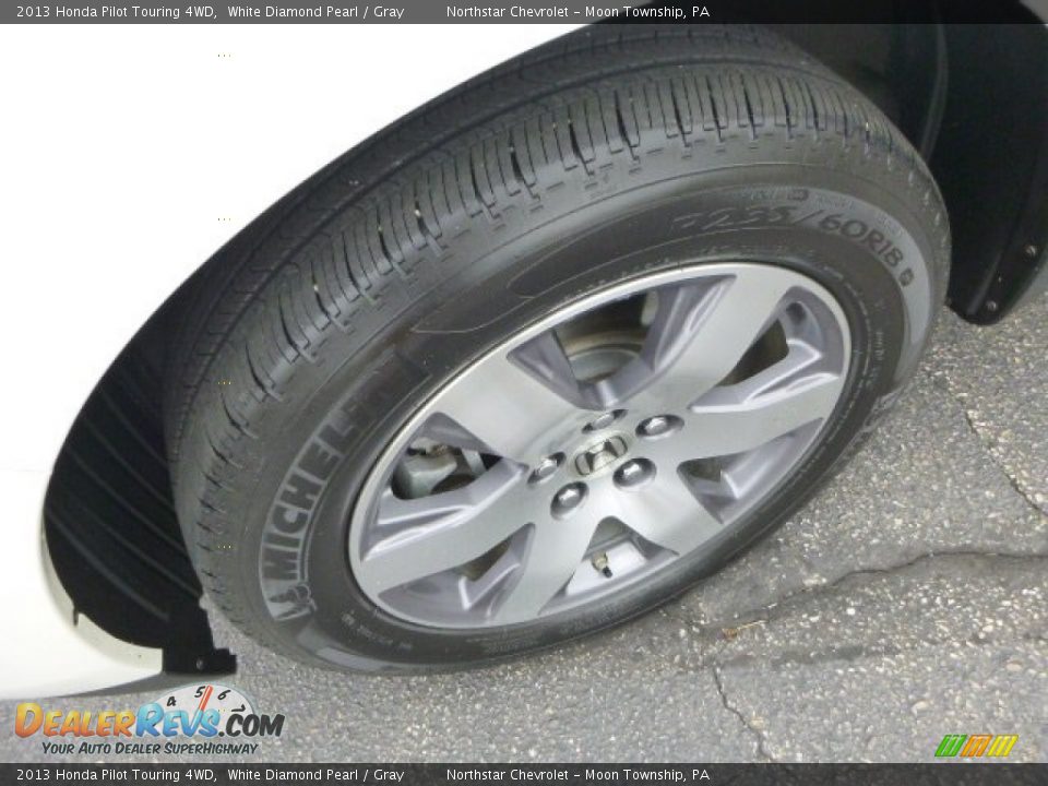 2013 Honda Pilot Touring 4WD White Diamond Pearl / Gray Photo #9