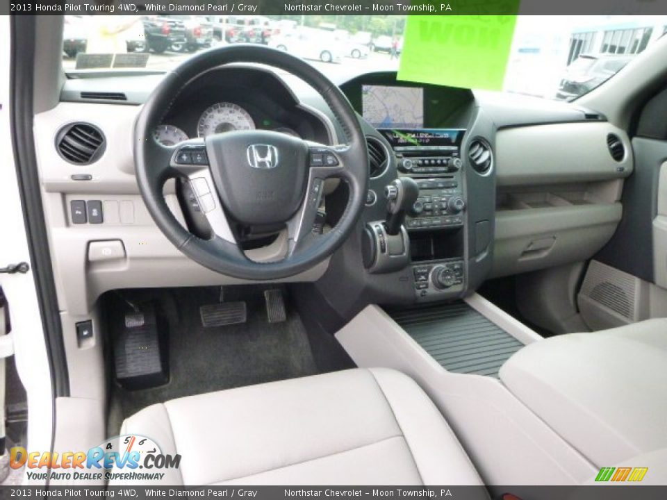 2013 Honda Pilot Touring 4WD White Diamond Pearl / Gray Photo #13