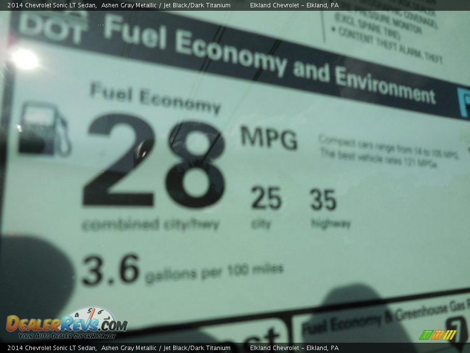 2014 Chevrolet Sonic LT Sedan Ashen Gray Metallic / Jet Black/Dark Titanium Photo #15