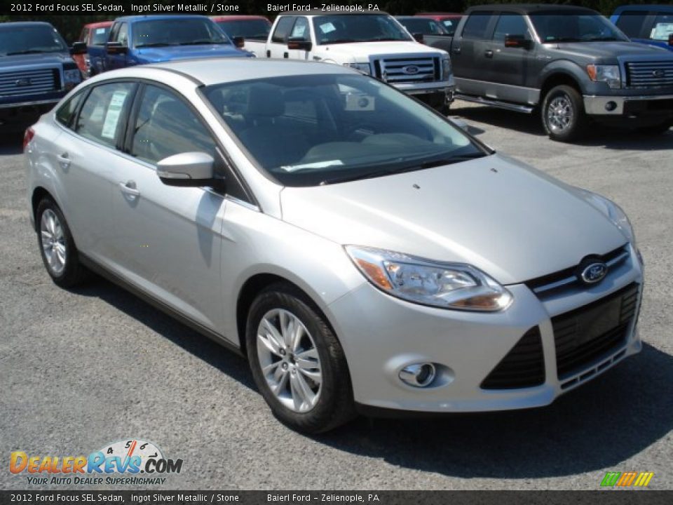 2012 Ford Focus SEL Sedan Ingot Silver Metallic / Stone Photo #2