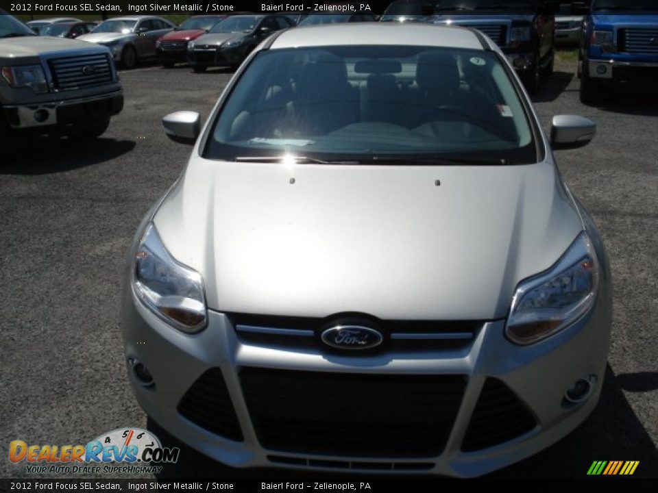 2012 Ford Focus SEL Sedan Ingot Silver Metallic / Stone Photo #3