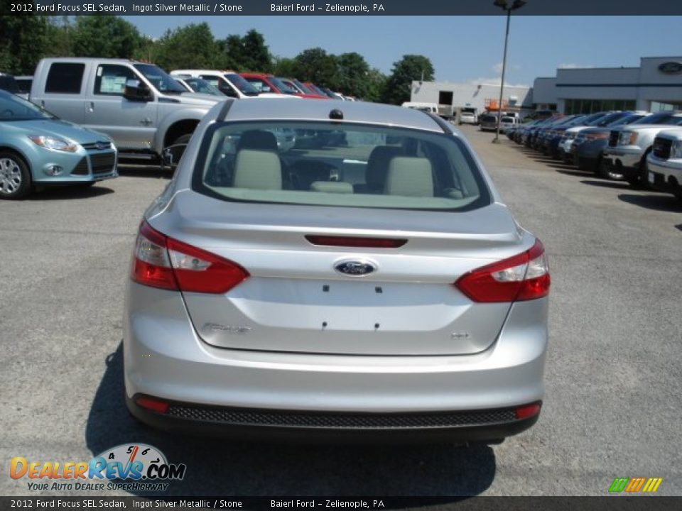 2012 Ford Focus SEL Sedan Ingot Silver Metallic / Stone Photo #7