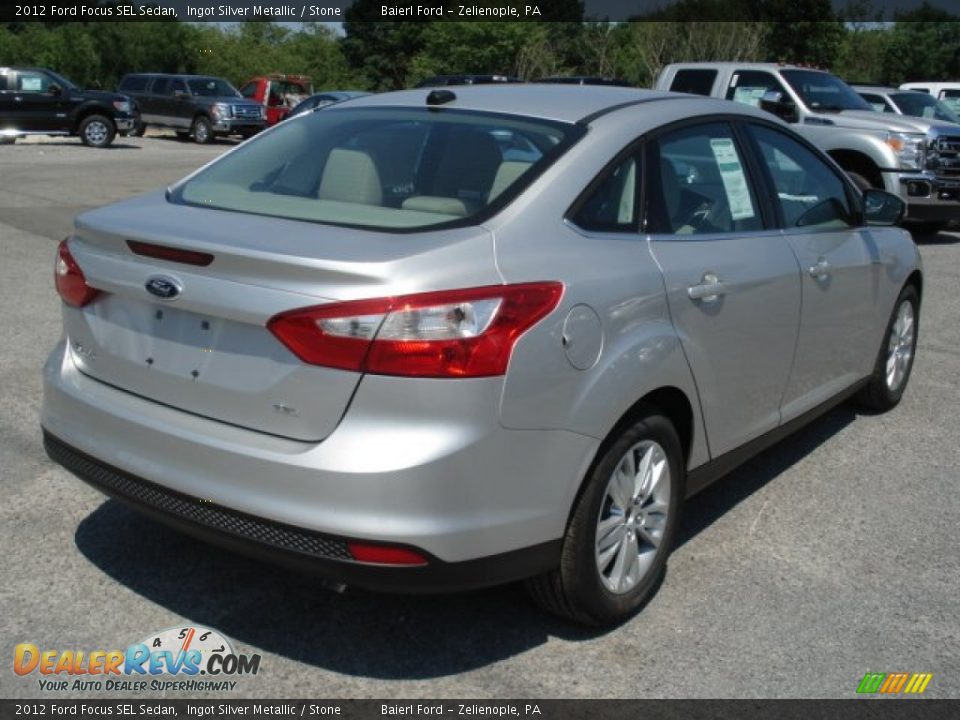 2012 Ford Focus SEL Sedan Ingot Silver Metallic / Stone Photo #8