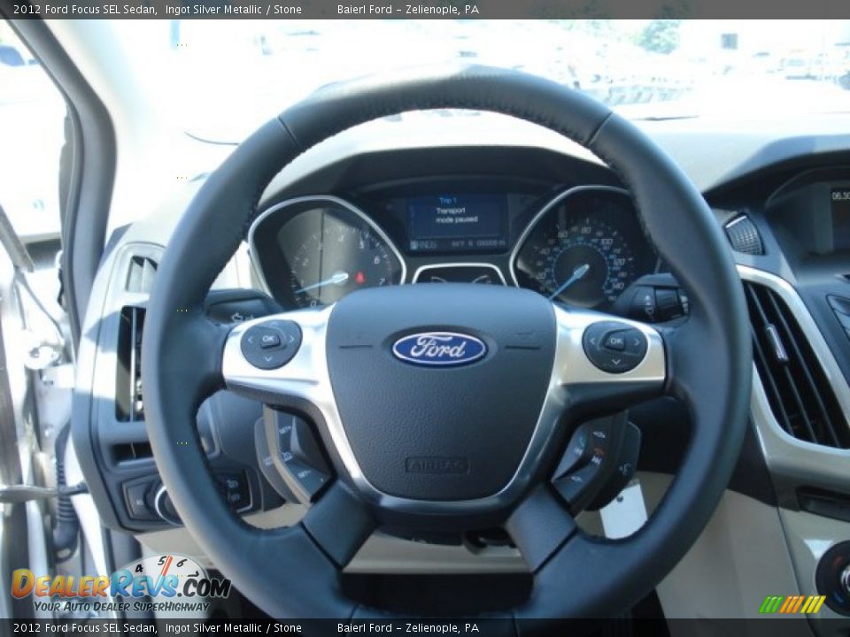 2012 Ford Focus SEL Sedan Ingot Silver Metallic / Stone Photo #18