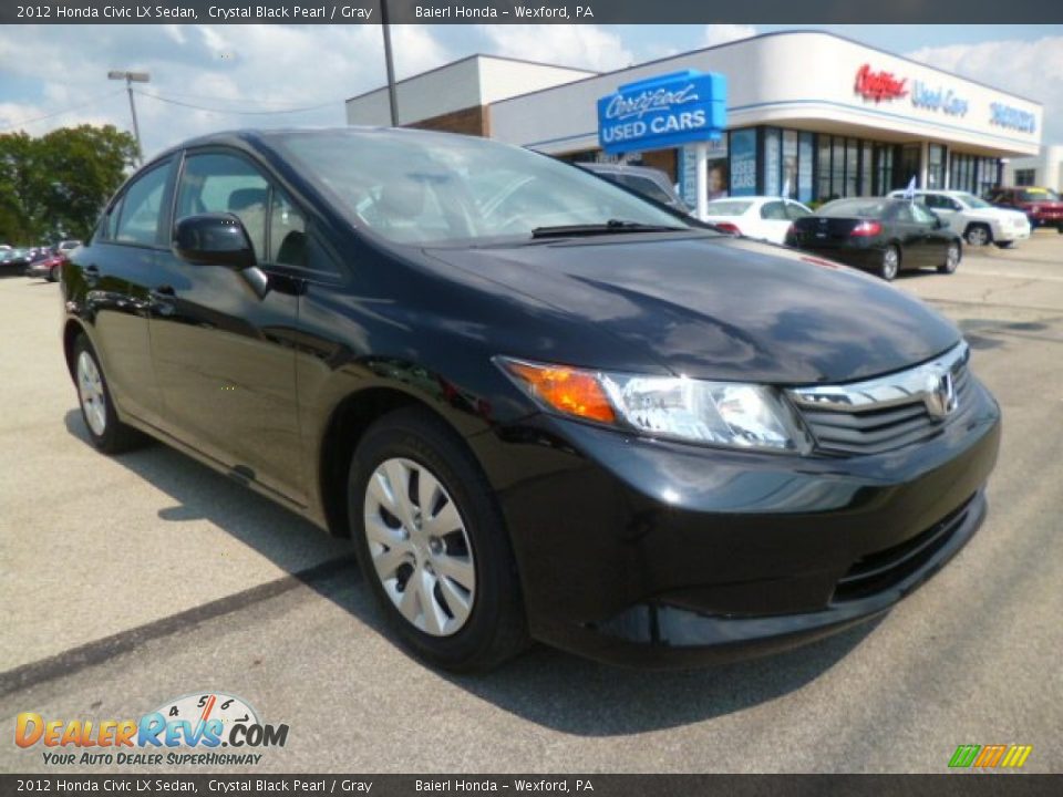 2012 Honda Civic LX Sedan Crystal Black Pearl / Gray Photo #1