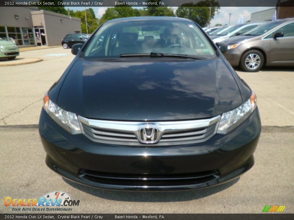 2012 Honda Civic LX Sedan Crystal Black Pearl / Gray Photo #2
