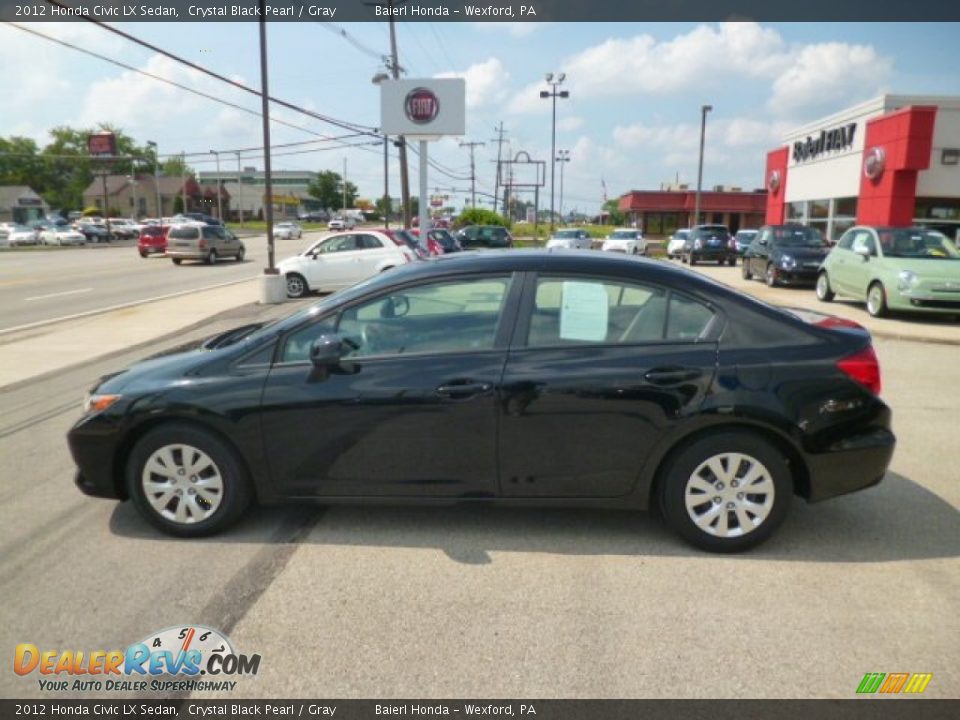 2012 Honda Civic LX Sedan Crystal Black Pearl / Gray Photo #4