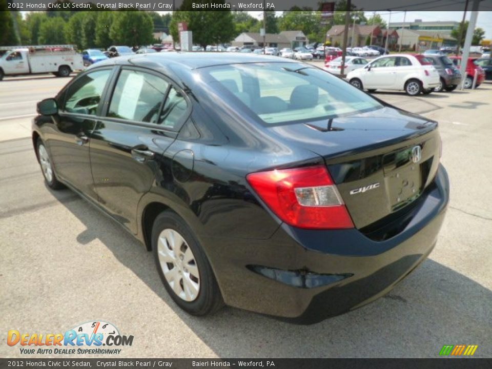 2012 Honda Civic LX Sedan Crystal Black Pearl / Gray Photo #5