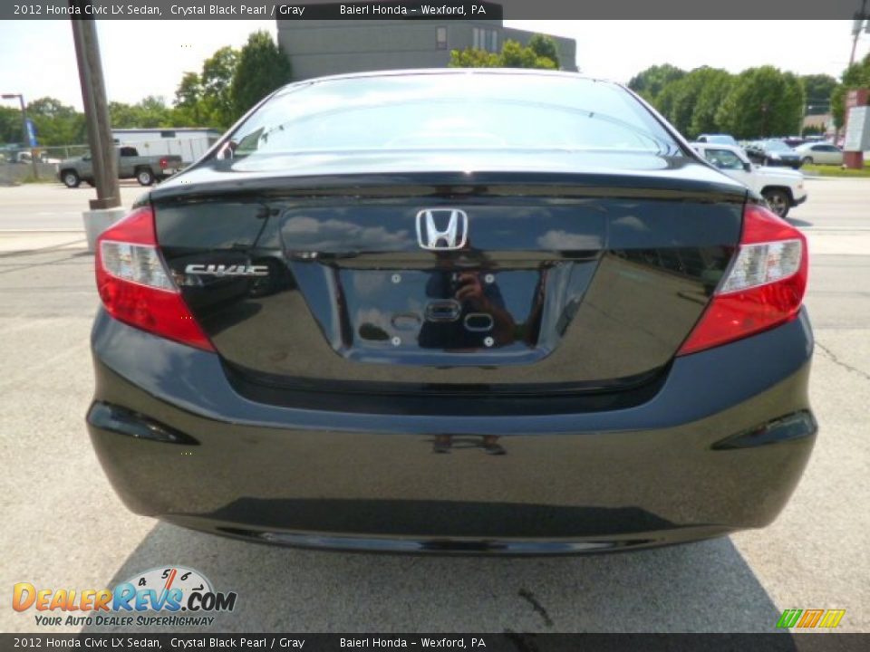 2012 Honda Civic LX Sedan Crystal Black Pearl / Gray Photo #6