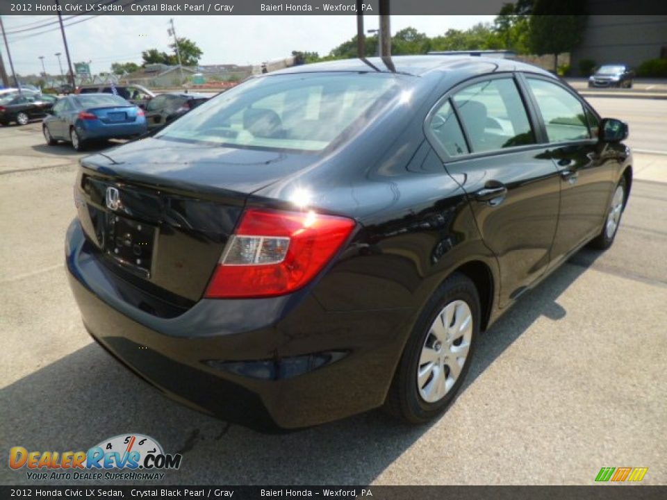 2012 Honda Civic LX Sedan Crystal Black Pearl / Gray Photo #7