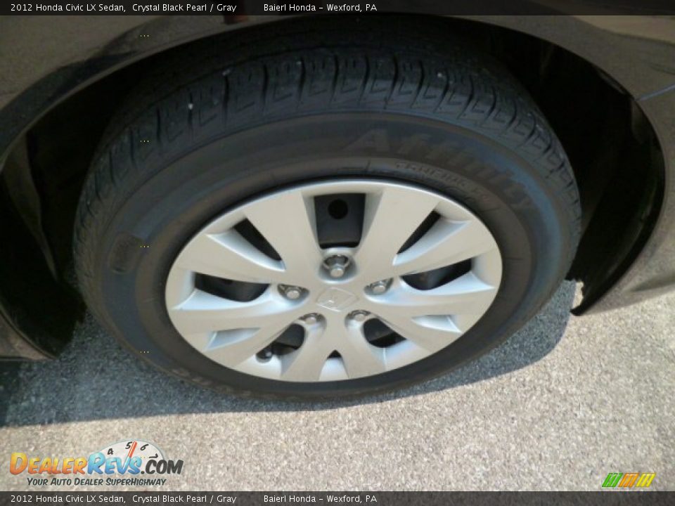 2012 Honda Civic LX Sedan Crystal Black Pearl / Gray Photo #9