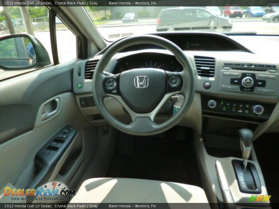 2012 Honda Civic LX Sedan Crystal Black Pearl / Gray Photo #14