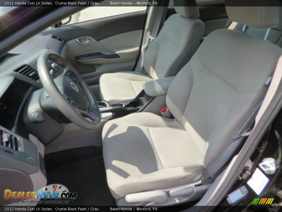 2012 Honda Civic LX Sedan Crystal Black Pearl / Gray Photo #15