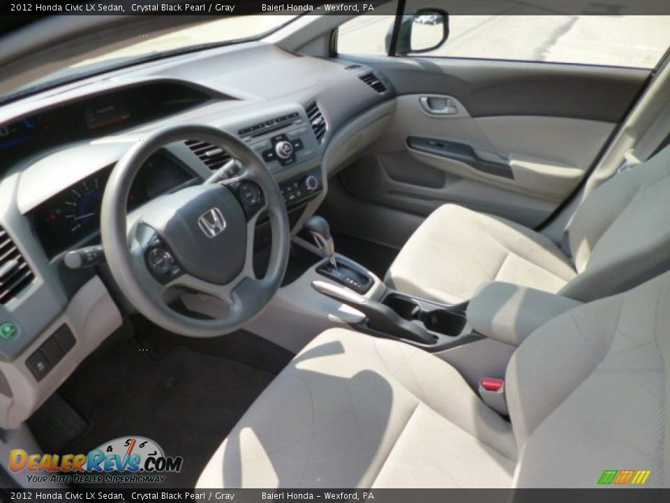 2012 Honda Civic LX Sedan Crystal Black Pearl / Gray Photo #16