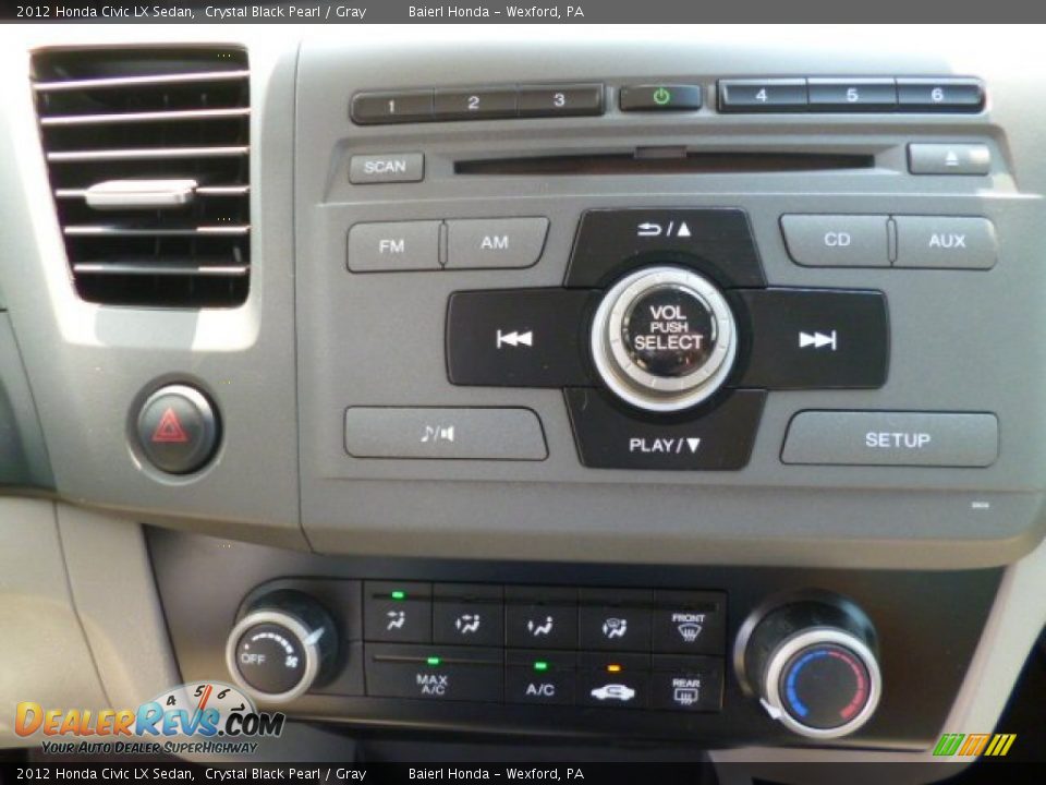 2012 Honda Civic LX Sedan Crystal Black Pearl / Gray Photo #19