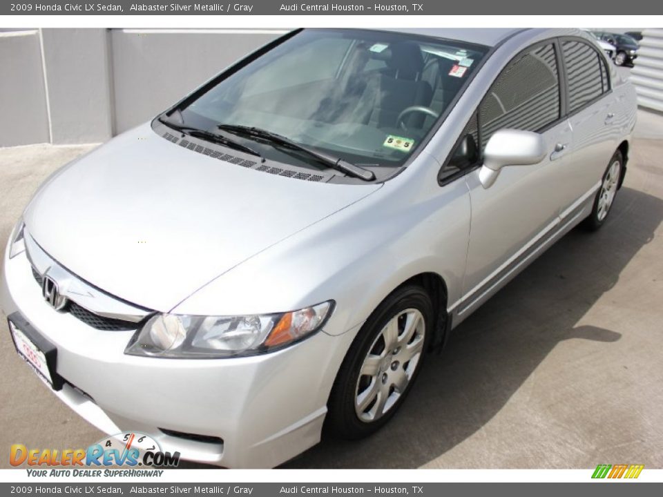 2009 Honda Civic LX Sedan Alabaster Silver Metallic / Gray Photo #3