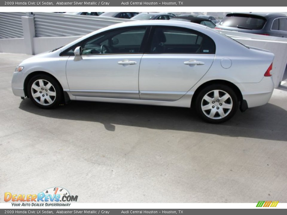 2009 Honda Civic LX Sedan Alabaster Silver Metallic / Gray Photo #5