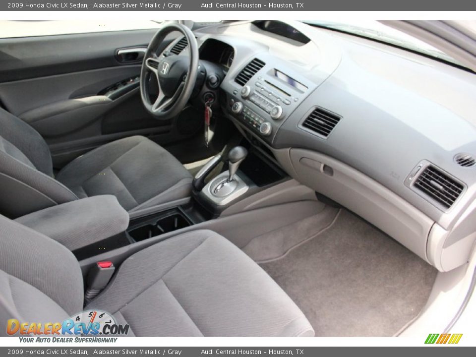 2009 Honda Civic LX Sedan Alabaster Silver Metallic / Gray Photo #28