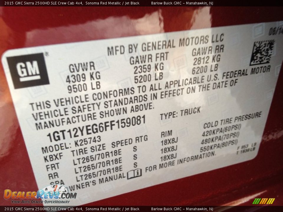 2015 GMC Sierra 2500HD SLE Crew Cab 4x4 Sonoma Red Metallic / Jet Black Photo #9