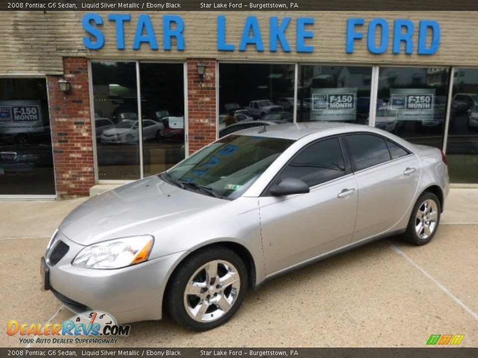 2008 Pontiac G6 Sedan Liquid Silver Metallic / Ebony Black Photo #1