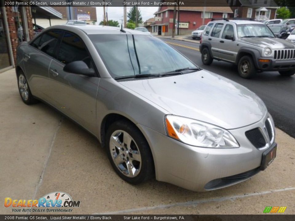2008 Pontiac G6 Sedan Liquid Silver Metallic / Ebony Black Photo #3