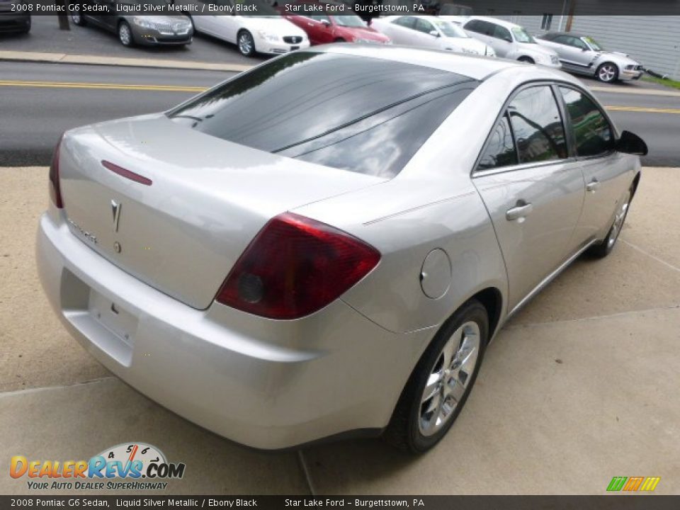 2008 Pontiac G6 Sedan Liquid Silver Metallic / Ebony Black Photo #5