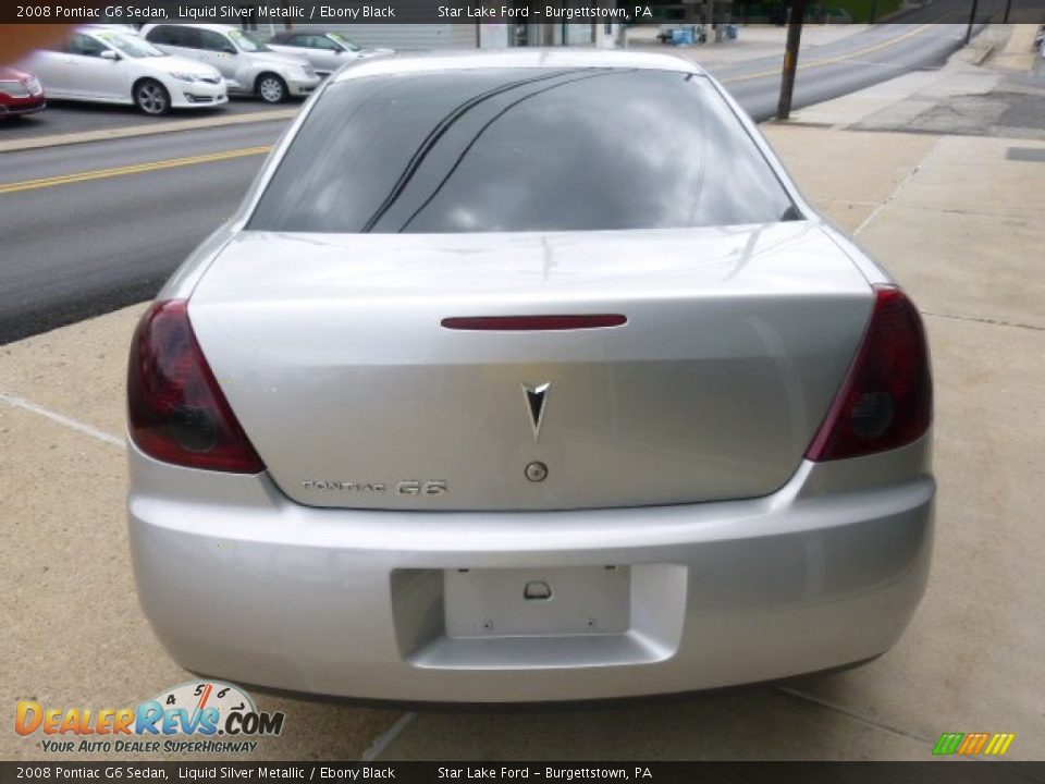 2008 Pontiac G6 Sedan Liquid Silver Metallic / Ebony Black Photo #6