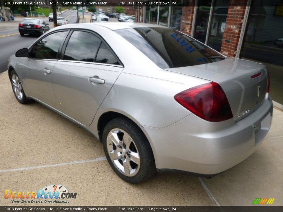 2008 Pontiac G6 Sedan Liquid Silver Metallic / Ebony Black Photo #7