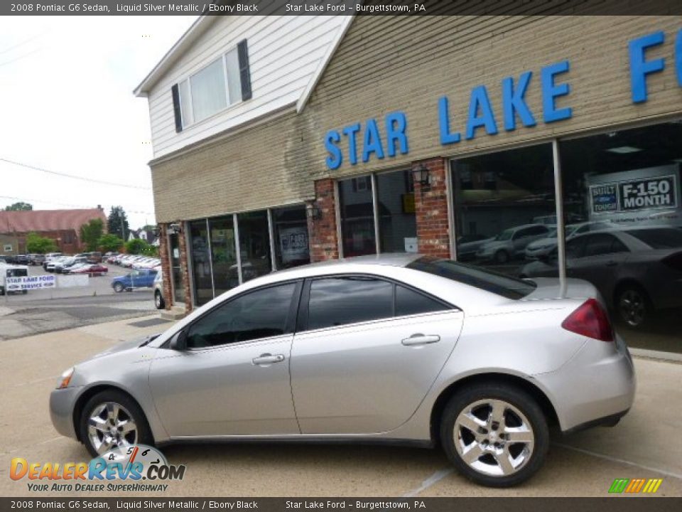 2008 Pontiac G6 Sedan Liquid Silver Metallic / Ebony Black Photo #8