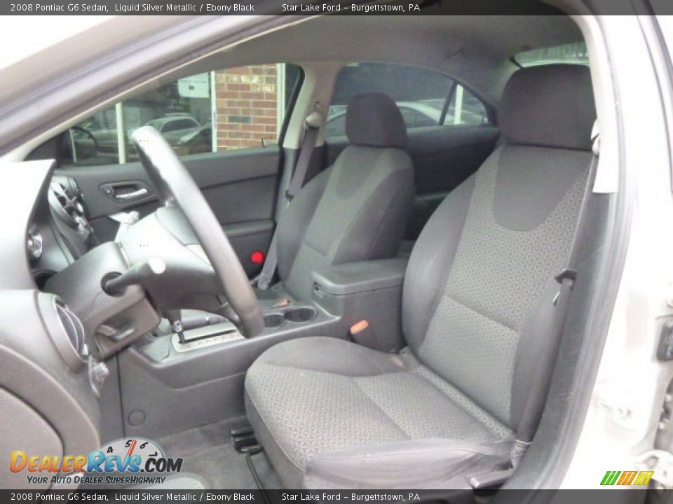 2008 Pontiac G6 Sedan Liquid Silver Metallic / Ebony Black Photo #10