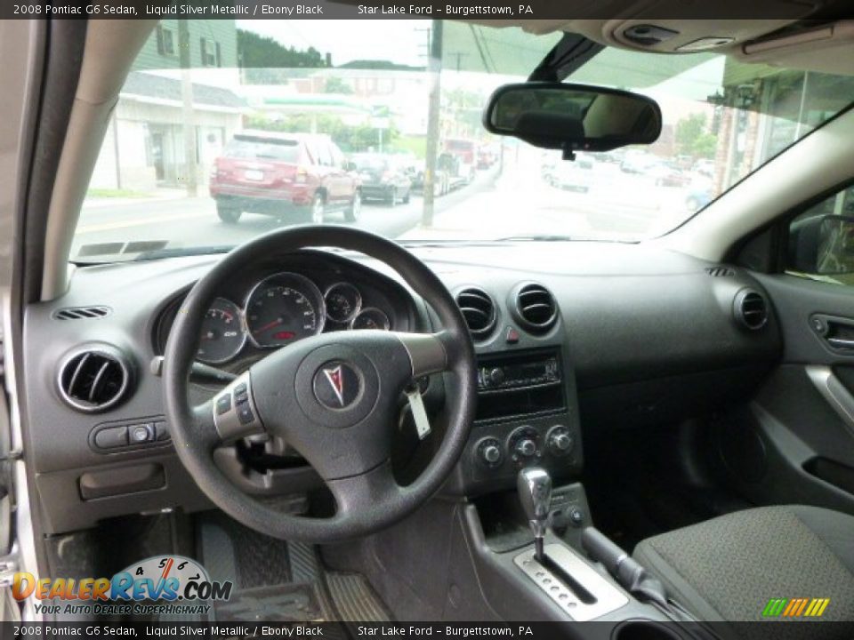2008 Pontiac G6 Sedan Liquid Silver Metallic / Ebony Black Photo #14