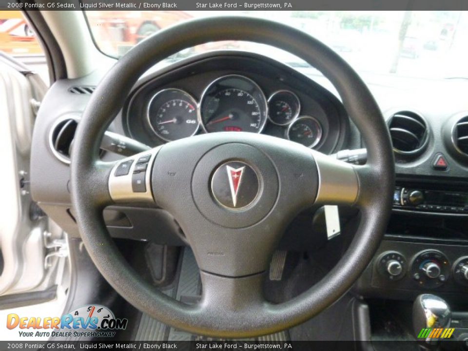 2008 Pontiac G6 Sedan Liquid Silver Metallic / Ebony Black Photo #18