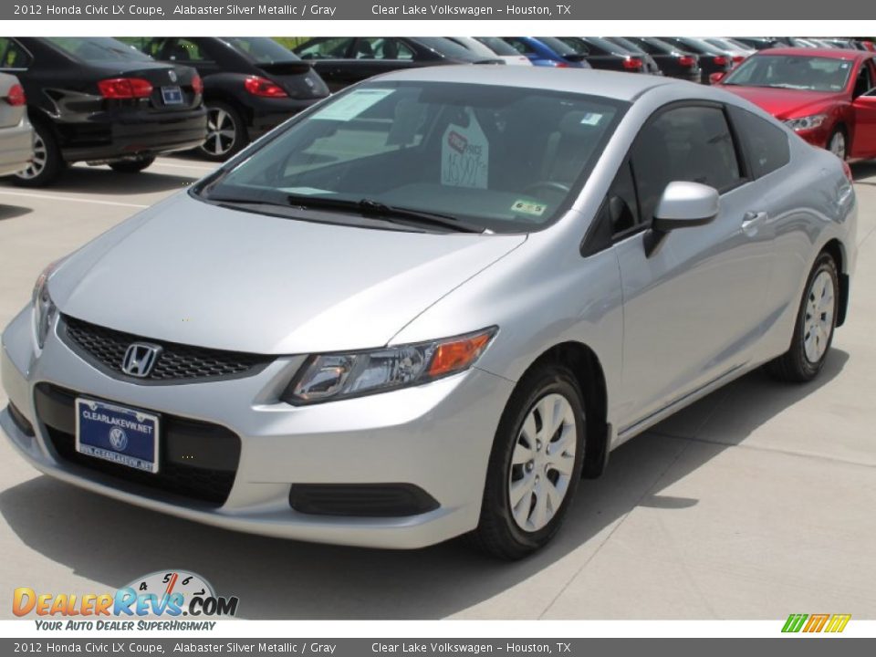2012 Honda Civic LX Coupe Alabaster Silver Metallic / Gray Photo #3