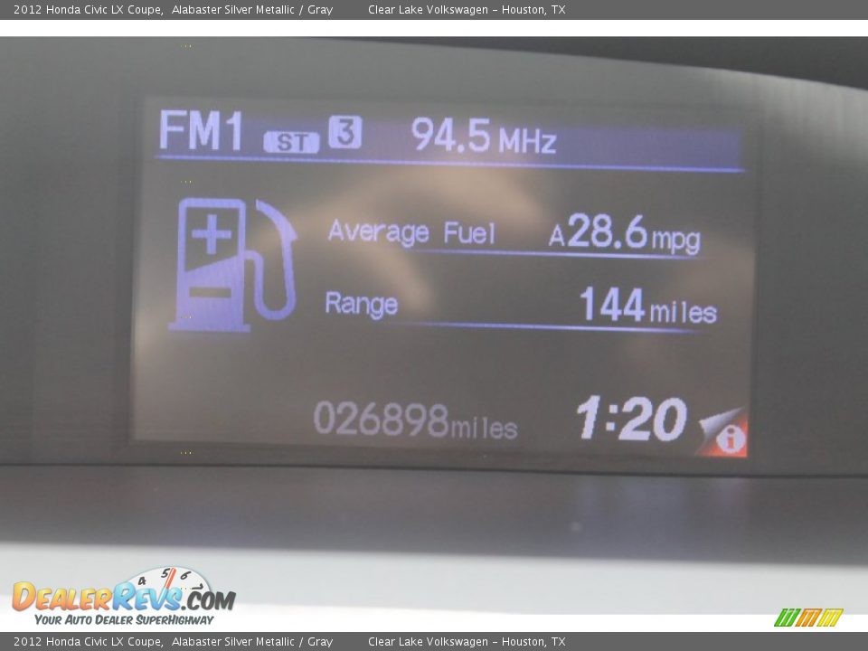 2012 Honda Civic LX Coupe Alabaster Silver Metallic / Gray Photo #29
