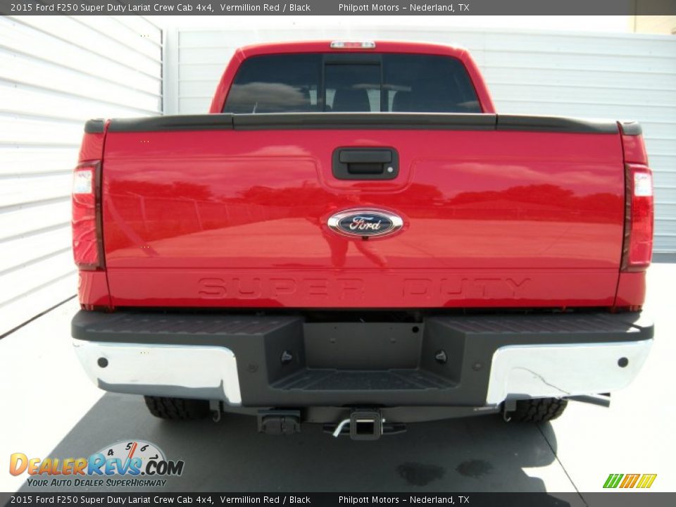 2015 Ford F250 Super Duty Lariat Crew Cab 4x4 Vermillion Red / Black Photo #5