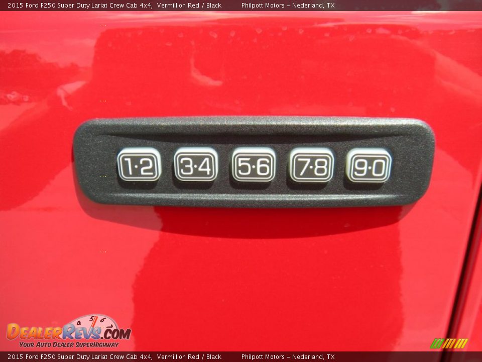 2015 Ford F250 Super Duty Lariat Crew Cab 4x4 Vermillion Red / Black Photo #16